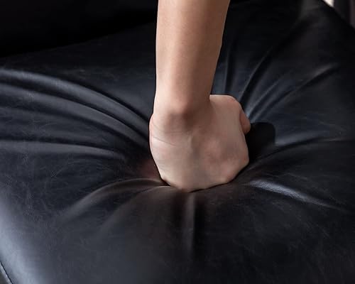 Miniatura 12 de CIMOTA Juego de 6 sillas de comedor modernas, de cuero, tapizadas, sin brazos, con base negra, para comedor/cocina, color crema, 6 unidades Base