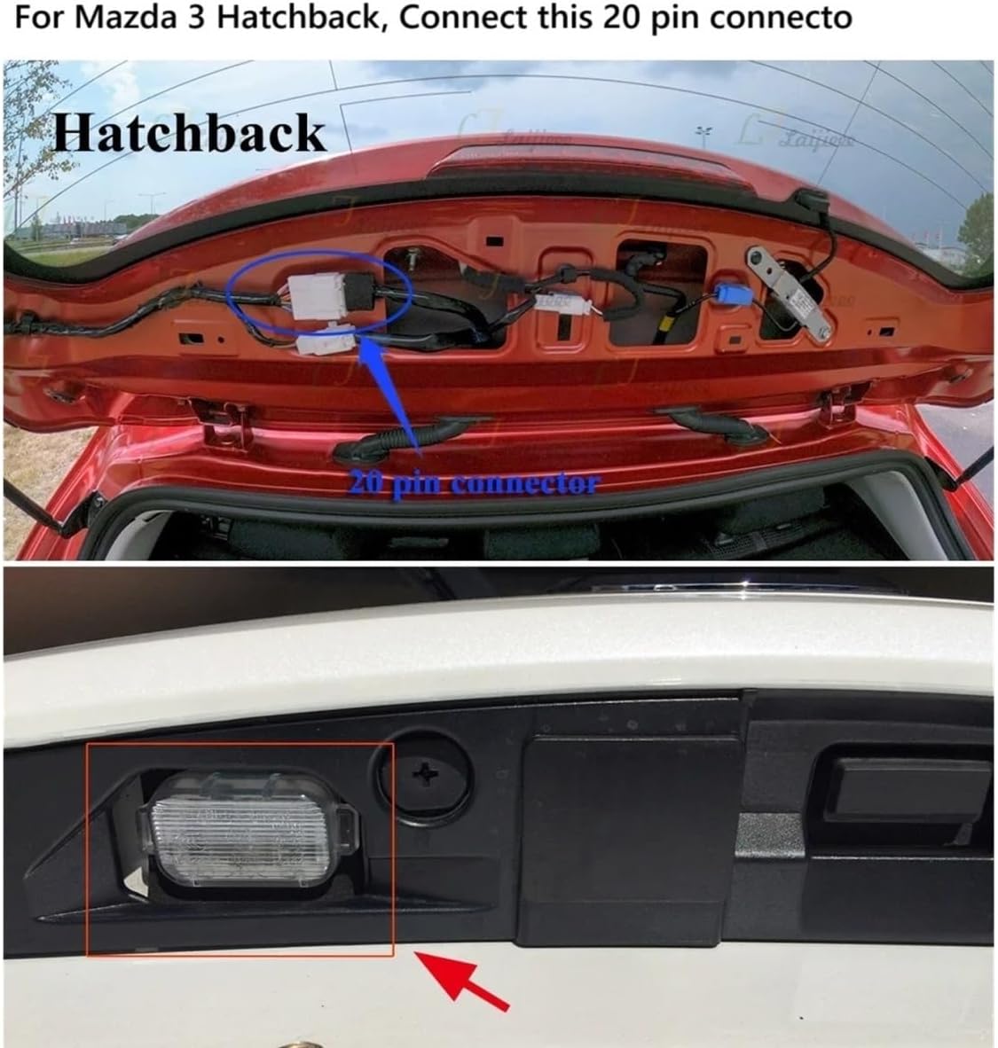 Compatible for Mazda 3 Sedan Hatchback Mazda3 Axela BM BN 2014 2015 2016 2017 2018 HD Color Night Vision 170 Degree Car Rear View Backup Reverse Camera