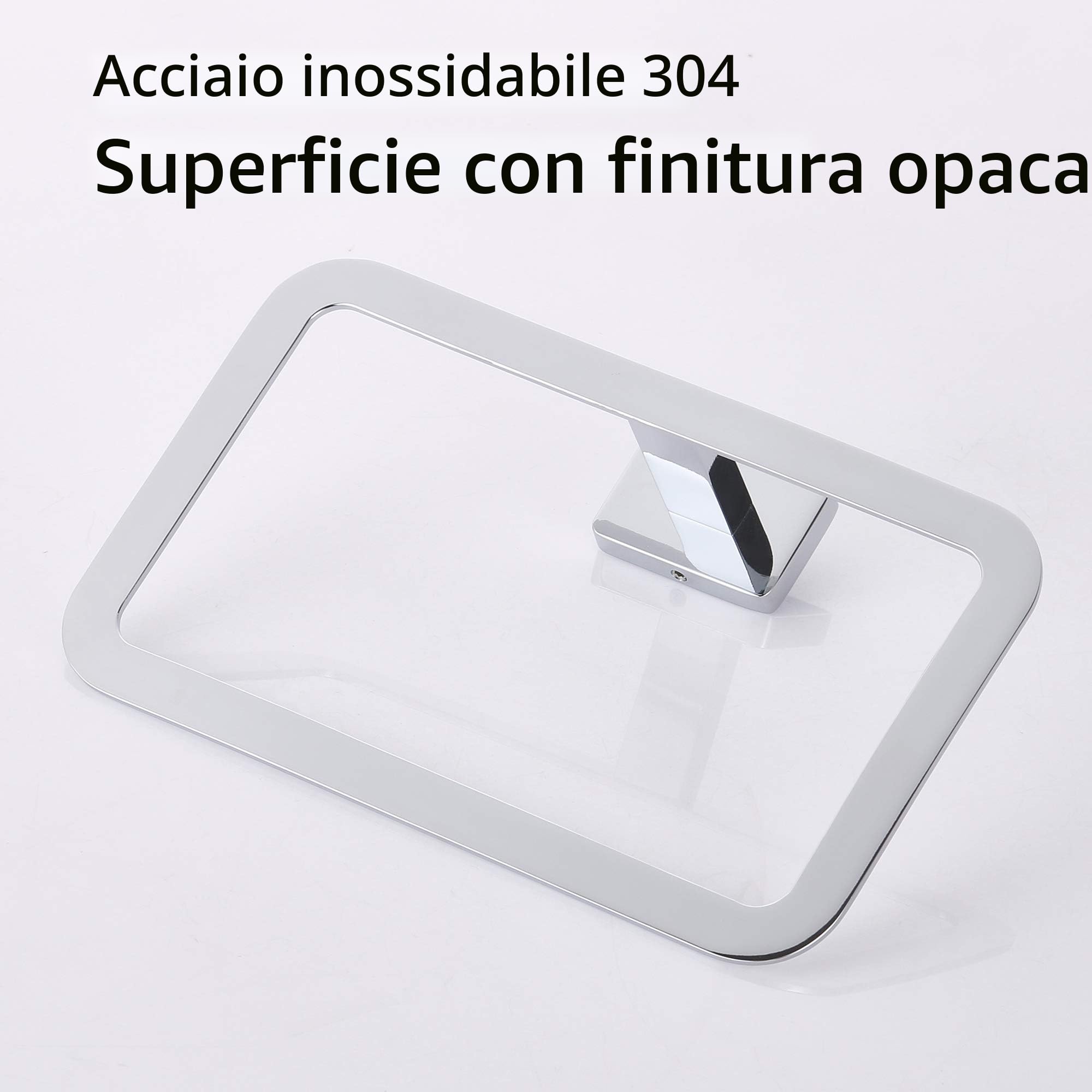 DUFU Set Portasciugamani da Bagno 4 Pezzi in Acciaio Inossidabile Argento - Porta Salviette 40cm, Anello Portasciugamani, Portarotolo, e Gancio | Accessori Multifunzionali per Parete | Design Moderno