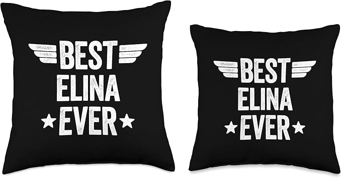 Best Name Ever Best Elina Ever Throw Pillow, 18x18, Multicolor