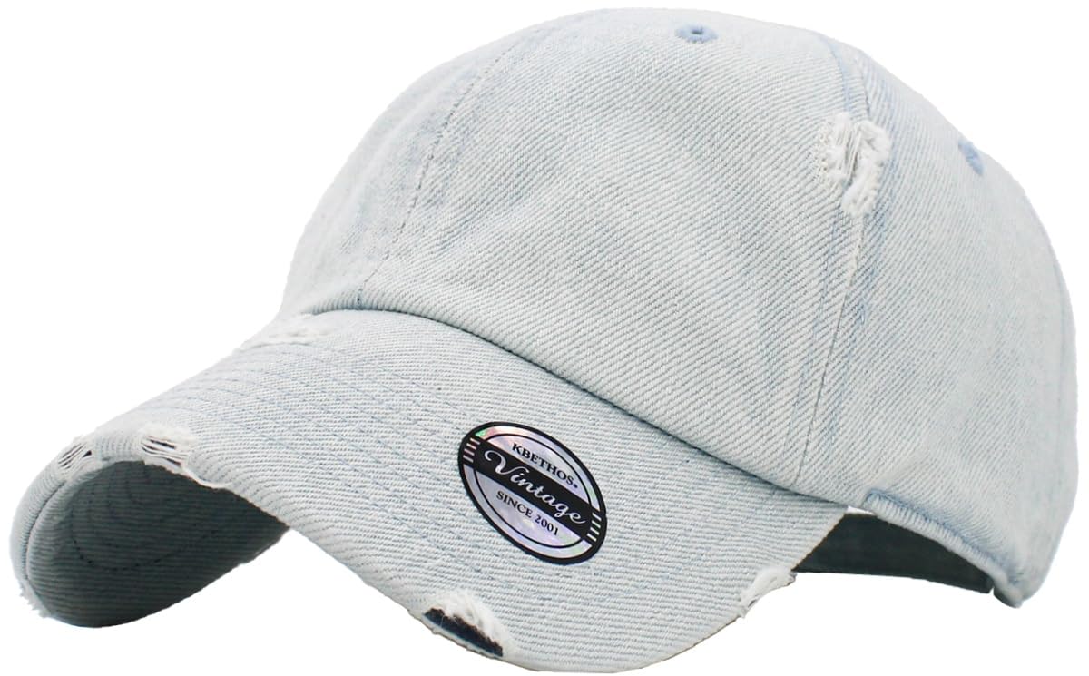 Vintage Washed Distressed Cotton Dad Hat Baseball Cap Adjustable Polo Trucker Unisex Style Headwear Adjustable