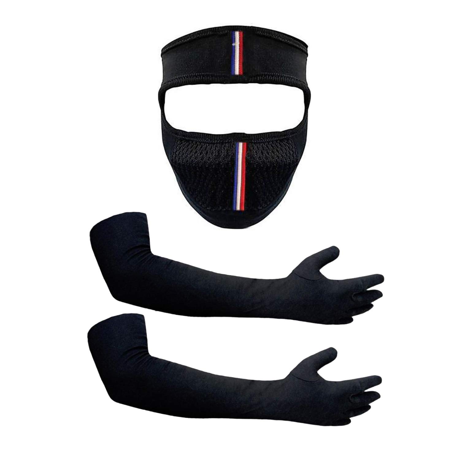 Navkar Crafts ninja full bike riding face mask with 1 free black 24 inch hand glove for men