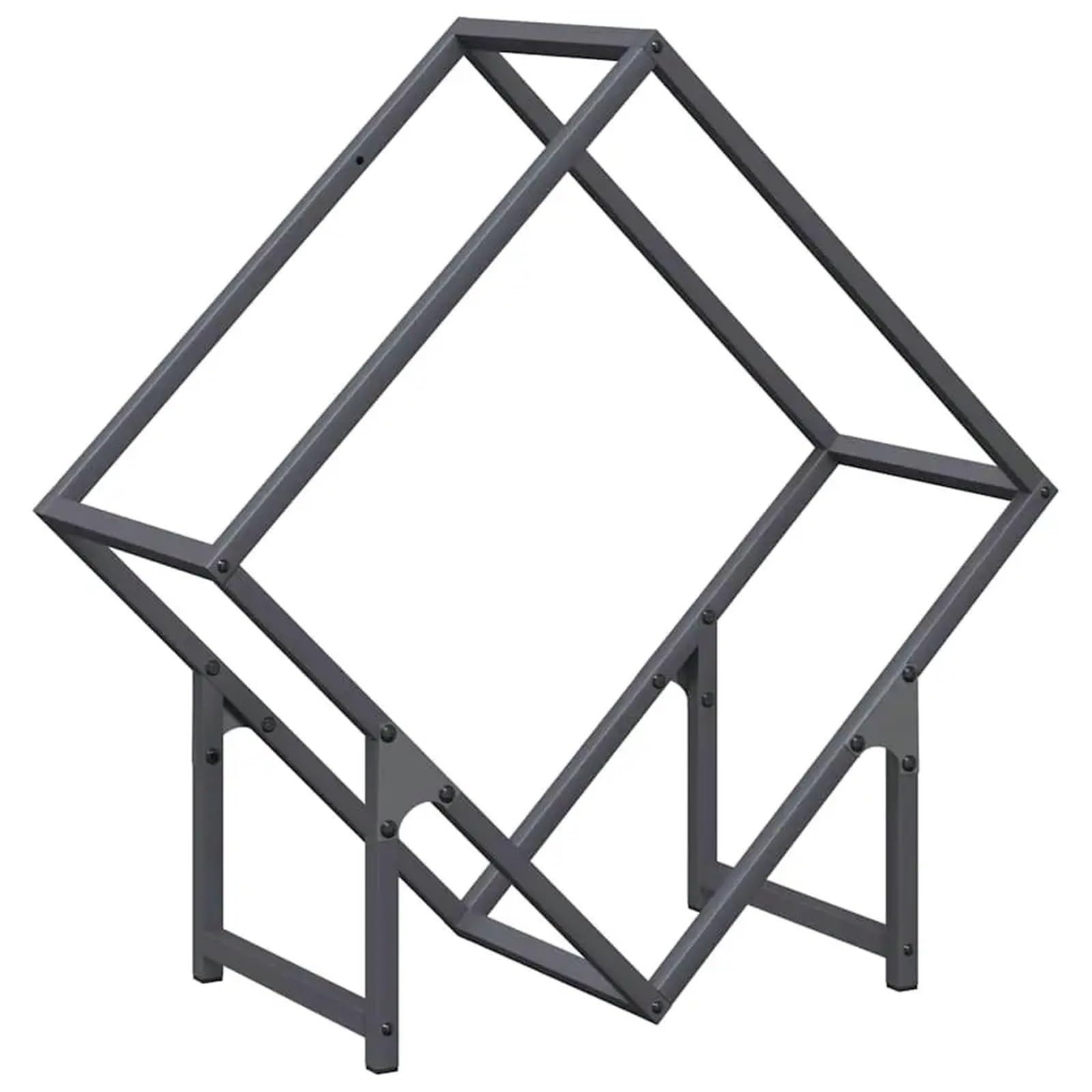 Scaffalatura Porta Legna Portalegna antracite 60x25x60 cm - Soluzione di stoccaggio in acciaio laminato a freddo