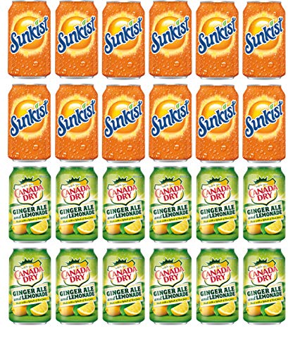 LUV-BOX Variety Soda pack , pack of 24 , 12 fl oz , SUNKIST ORANGE SODA , CANADA DRY GINGER ALE AND LEMONADE LUV-BOX Variety Soda pack , pack of 24 , 12 fl oz , SUNKIST ORANGE SODA , CANADA DRY GINGER ALE AND LEMONADE