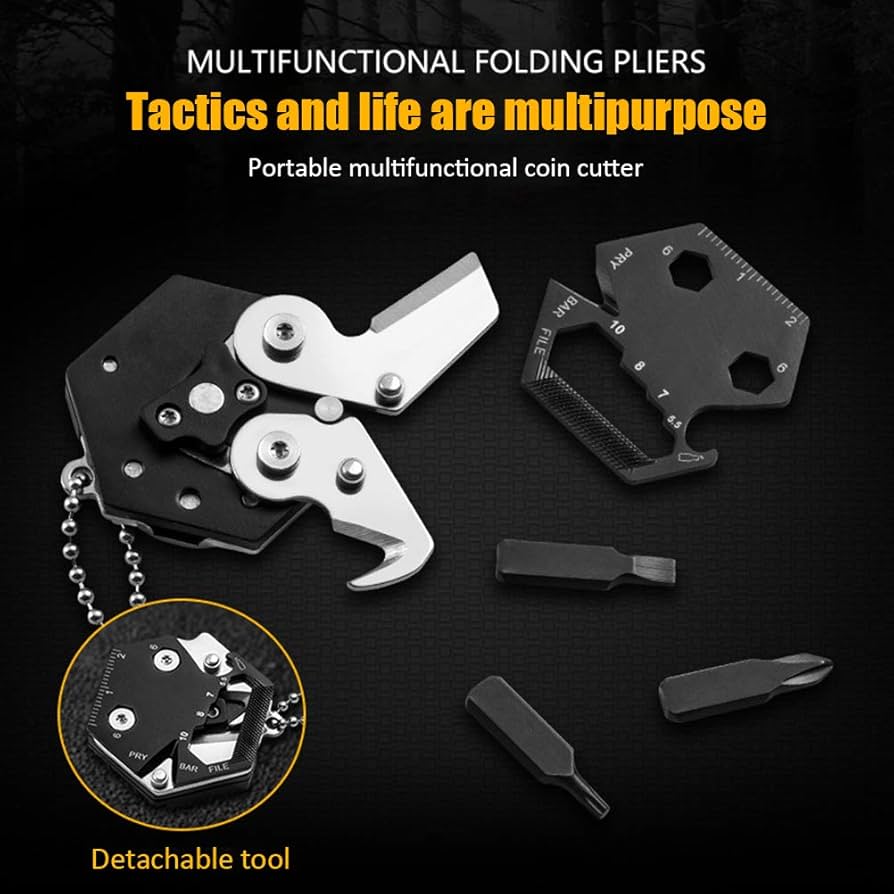 Hexagonal Shape Multi Tool Keychain, Portable Pocket