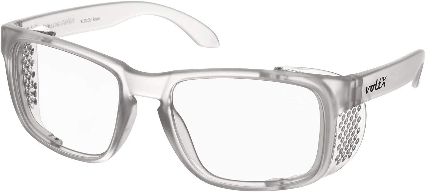 CRYSTAL' Full Lens Magnified Reading Safety Glasses UKCA & CE EN166F certified (+2.5 Dioptre, Clear lens) -Anti fog coated UV400 lens