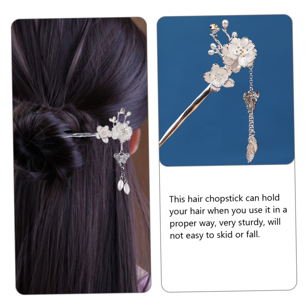 FRCOLOR 5st Haarnadel Haarnadel Haarstäbchen Für Frauen Haarstift Für Frauen Haarschmuck Für Hochzeit Quaste Haar Essstäbchen Formell Haarstock Braut Blumenhaar Klassisch Legierung