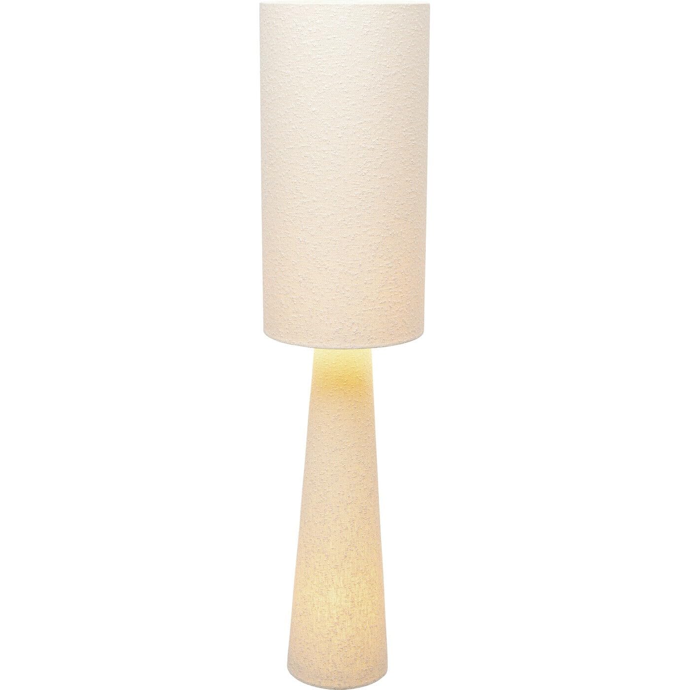 Kare Design Lámpara de Pie Marleen, Beige, Bouclé, Blanco, Algodón y Acero, Lámpara de Pie Moderna, Iluminación de Dormitorio y Salón, sin Bombilla Incluida, Altura 130 cm