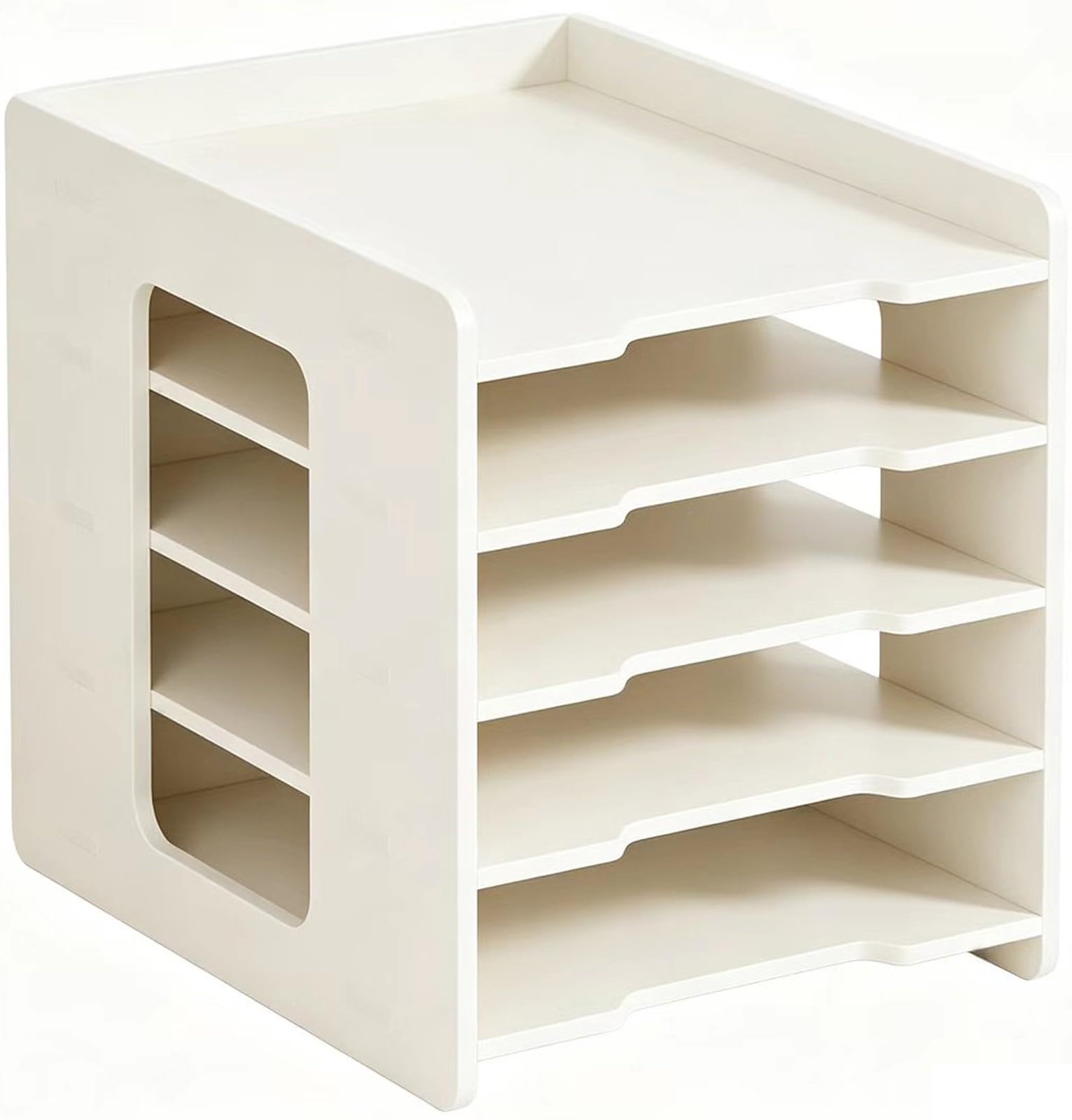 Organizzatore per Documenti Bianco a 3-15 Livelli, Organizer da Scrivania per Ufficio, Vassoio Portadocumenti Impilabile, Scaffale per Documenti, Vari Modelli(5-A)