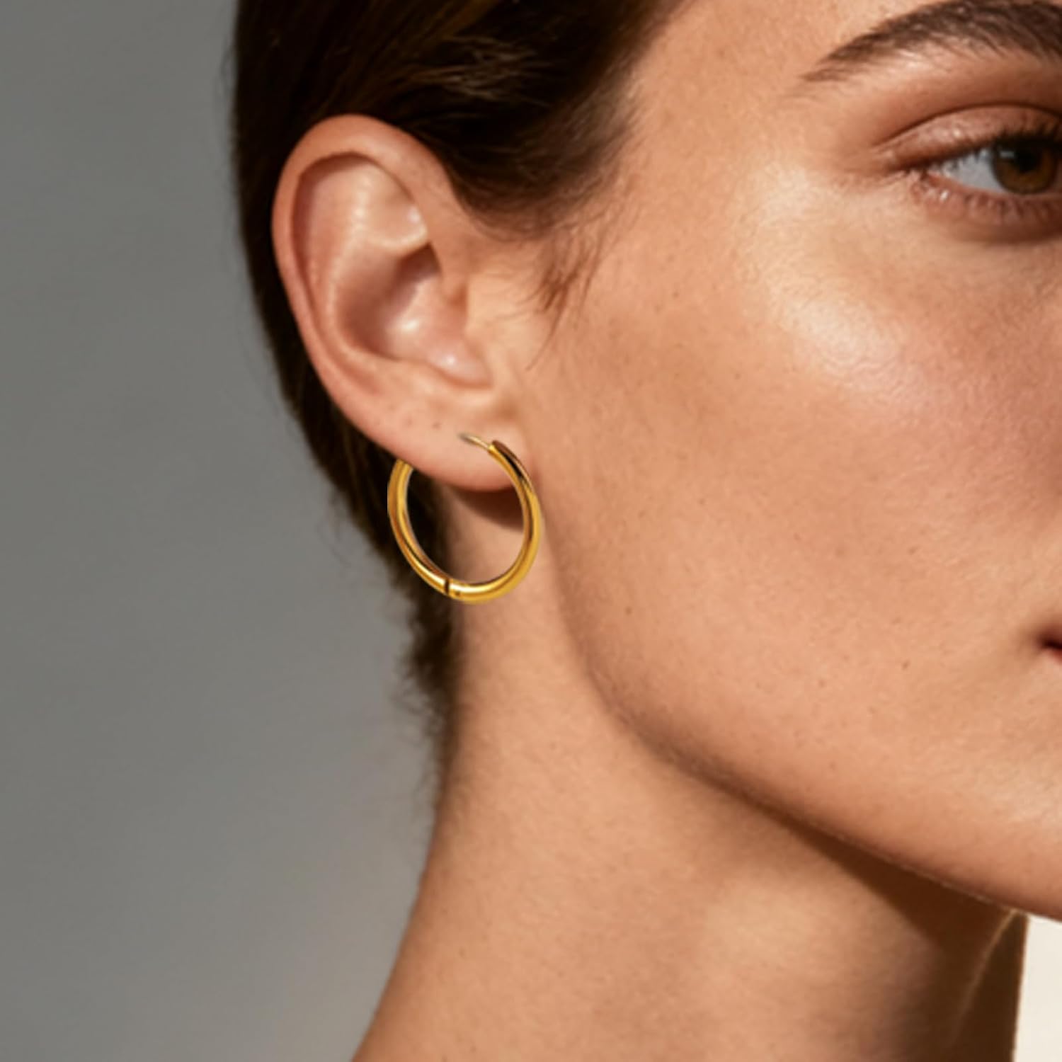 6Pairs Gold Hoop Earrings for Women and Men, Stainless Steel Classic Thin Circle Earrings Set, Lightweight Cartilage Hoops, 10mm-20mm Earrings for Helix Lobe - Image 3