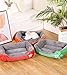 OUYUNKKA Hundebett Hundekissen (S, 43 x 32 cm) Viereckig Rosarot Hundesofa für Mittelgroße und Kleine Hunde und Katzen, Flauschig Weich Katzenbett Katzenkissen Hundebett für Französische Bulldogge