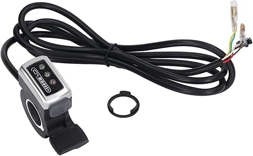 Empuñadura de acelerador de bicicleta eléctrica, acelerador de dedo de scooter con interruptor de estado de la batería Mango acelerador de dedo para