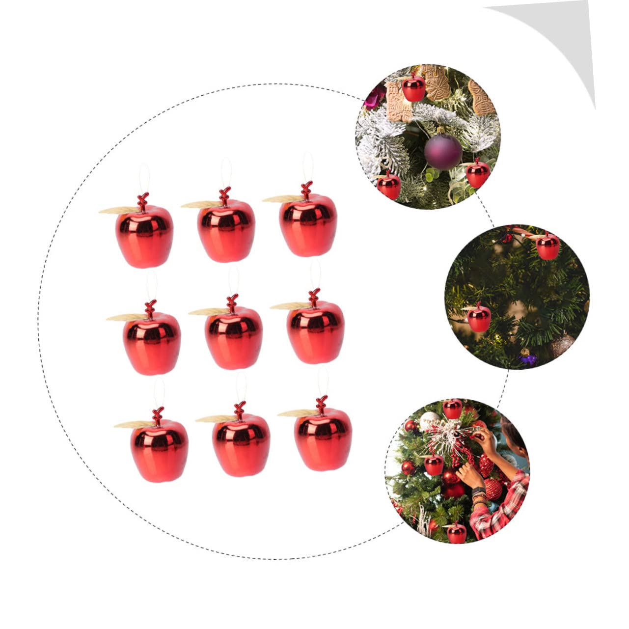 PRETYZOOM 72 STK Weihnachtsapfel-Anhänger weihnachtsdekoration drinnen Weihnachtsapfeldekor Kinder weihnachtsdeko christbaumanhänger hochzeitsgeschenk Hängende Anhänger Christbaumschmuck rot