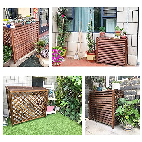 Support à fleurs en bois pour climatiseur extérieur et pompe à chaleur