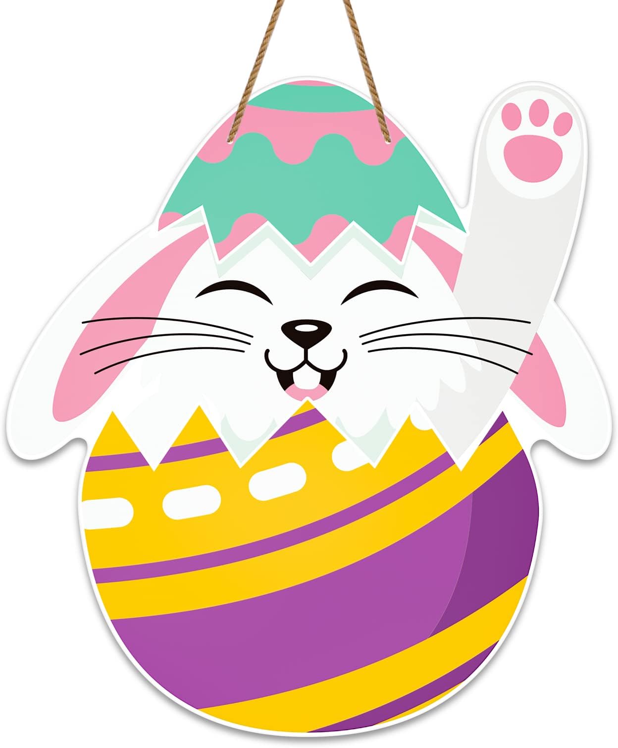 Easter Decoration Wood Door Wall Signs 2 Pcs with Ropes