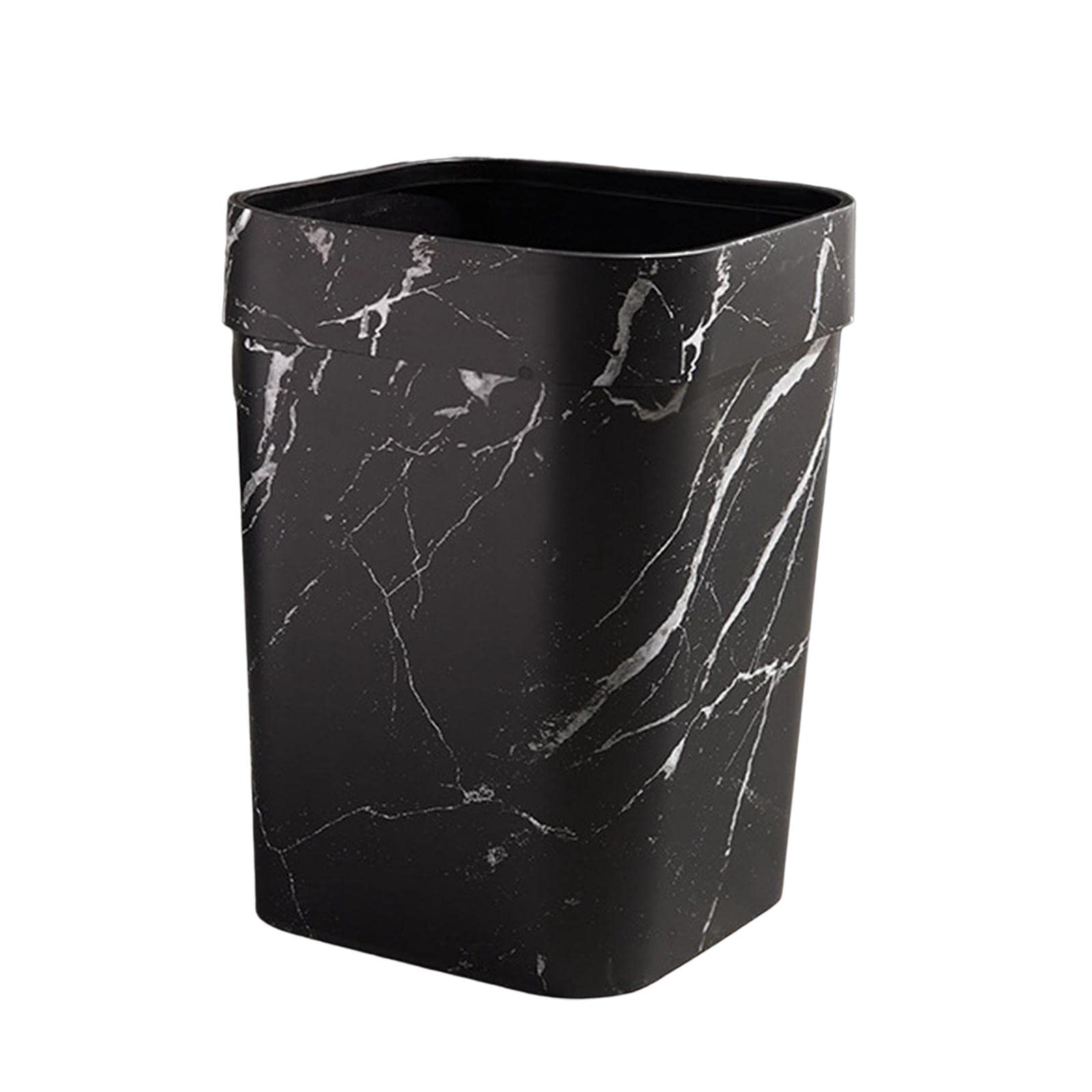 Baoblaze Rectangle Wood Grain Trash Can Waste Paper Basket Large Anti Skid Garbage Container Bin Garbage Basket for Bedroom Dorm Home Office, B