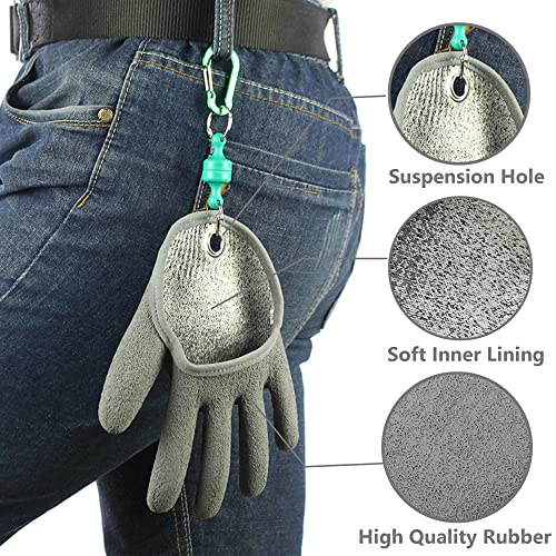 Foto von 2 Stück Fisch Fang Handschuhe Angelhandschuhe Jagdhandschuhe Schützen die Hand vor Stichverletzungen Für Den Sicheren Umgang Mit Hecht, Wels, Austern,Krabbe,Zander, Angelzubehör leichte Tragbarkeit