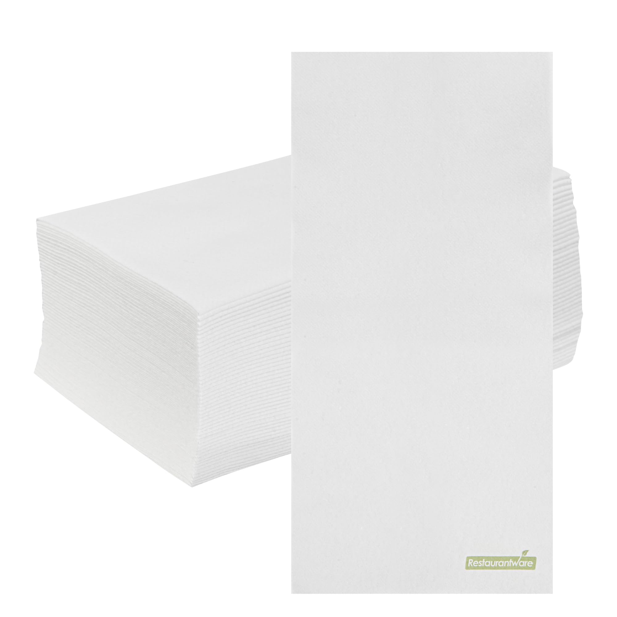 Luxenap - Toallas de invitados con tacto de lino de 15.8 x 7.9 pulgadas, 50 toallas de mano, pliegue de ¼, servilletas de papel blanco, desechables, para baños, cocinas y mesas Restaurantware