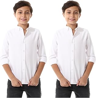 قميص اوكسفورد عصري بياقة مطوية لأسفل للأولاد من اندورا