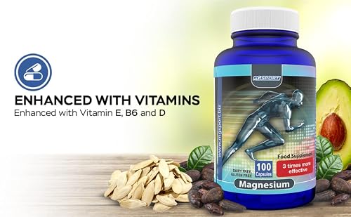 High Absorption Magnesium For Leg Cramps,Tensed Muscles, Supports Muscles Function With Vitamins B6, D, E, 380Mg Magnesium, 100 Servings #TOP5