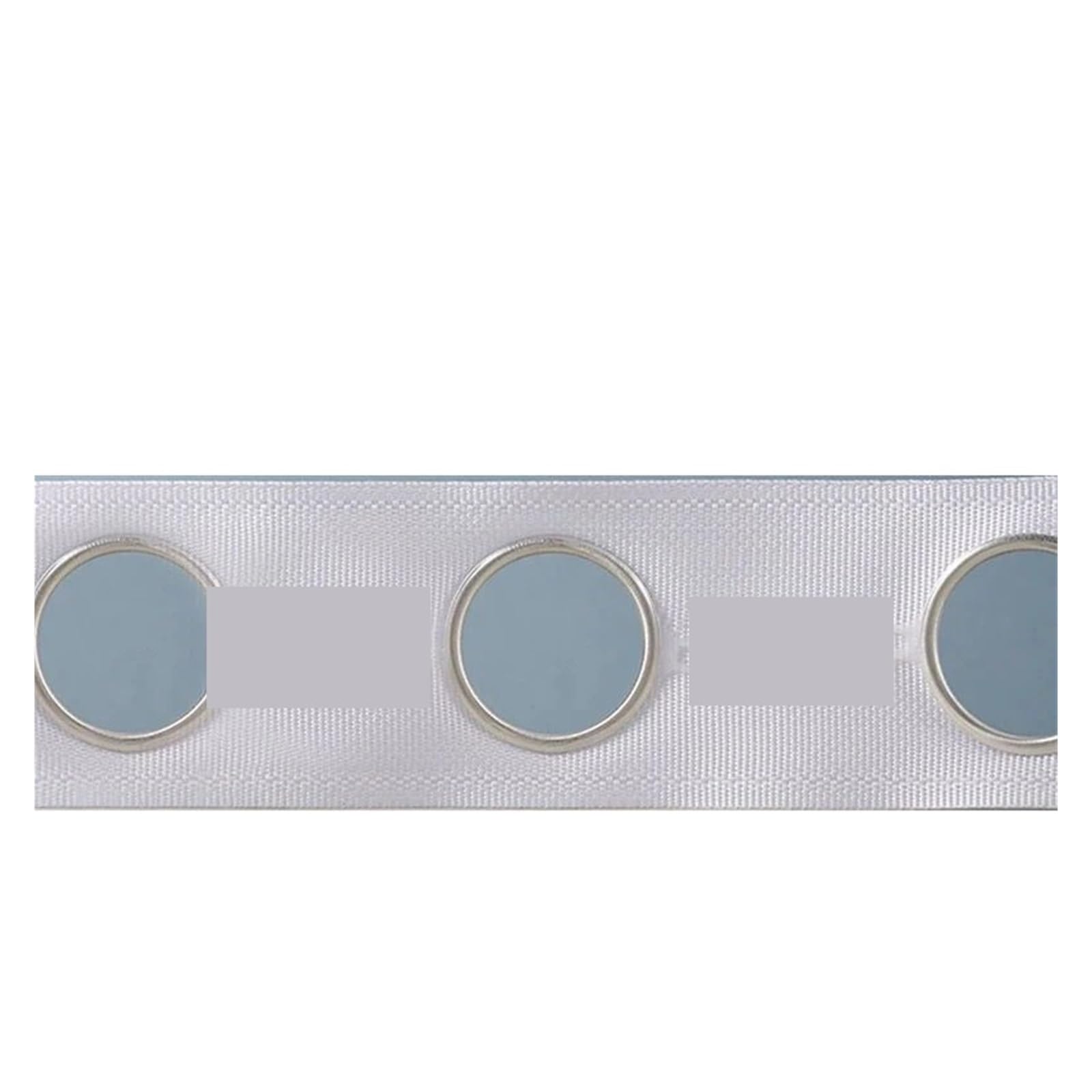 Occhielli per tende Occhiello for tende Nastro superiore Testa ad anello trasparente 5 cerchi Accessori for nastro in tessuto bianco(White,38 m)