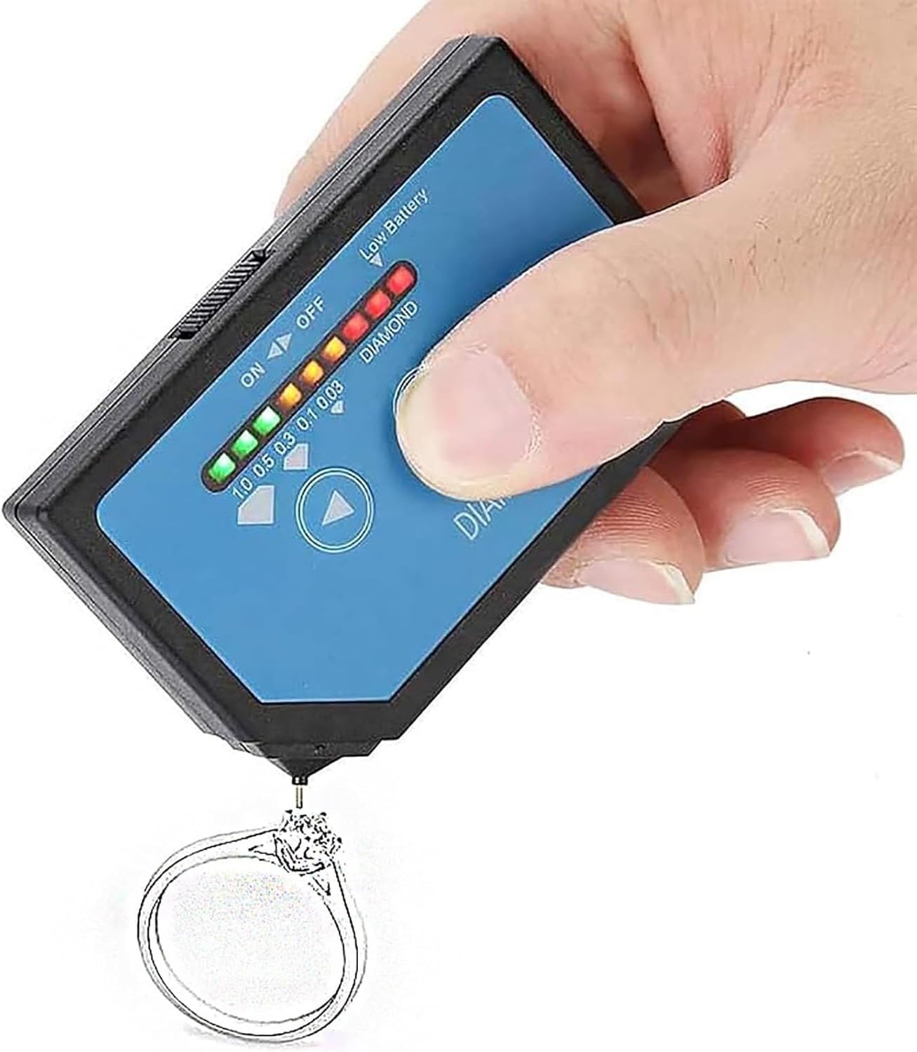 Portable Gem Tester, Professional Diamond Testr, High Accuracy Jewelry Diamond Tester, with LED Indicator Light & Touch Screen, for Identify Common Gemstones