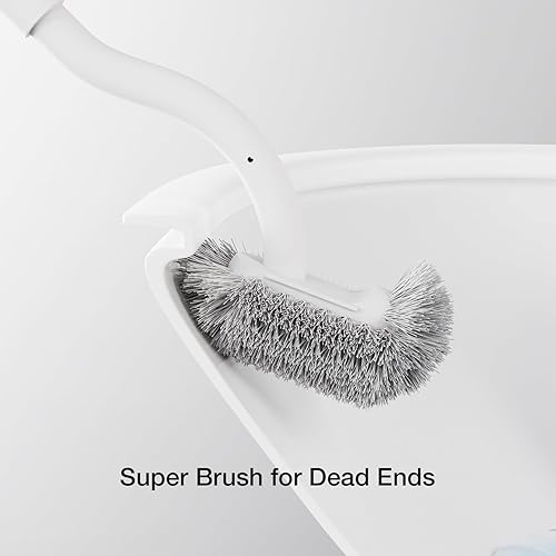 Miniatura 7 de Escobilla de inodoro y soporte, cepillo de madera para limpieza de esquinas muertas, cepillo limpiador de inodoro montado en la pared para