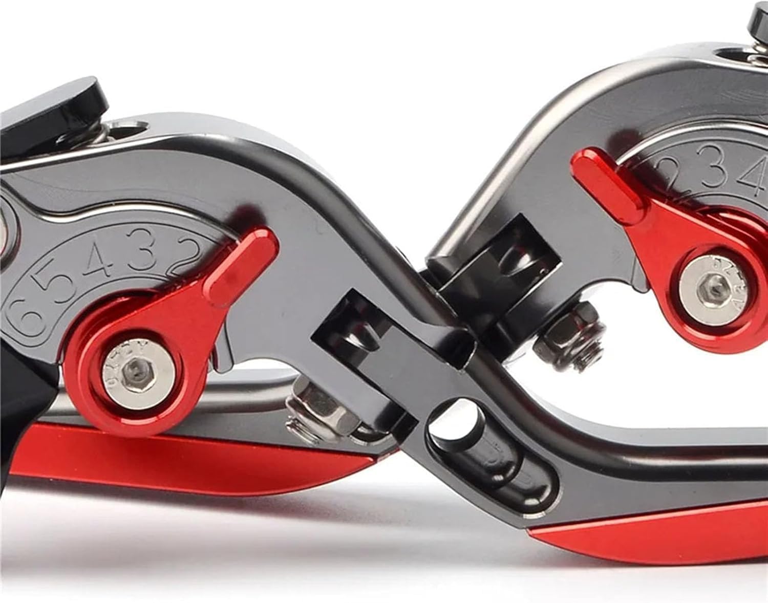 Foldable Extendable Adjustable Brake Clutch Lever Handle Control Kit for Kawasaki Ninja500 Z500 Motorcycle Accessories (Titanium Red)