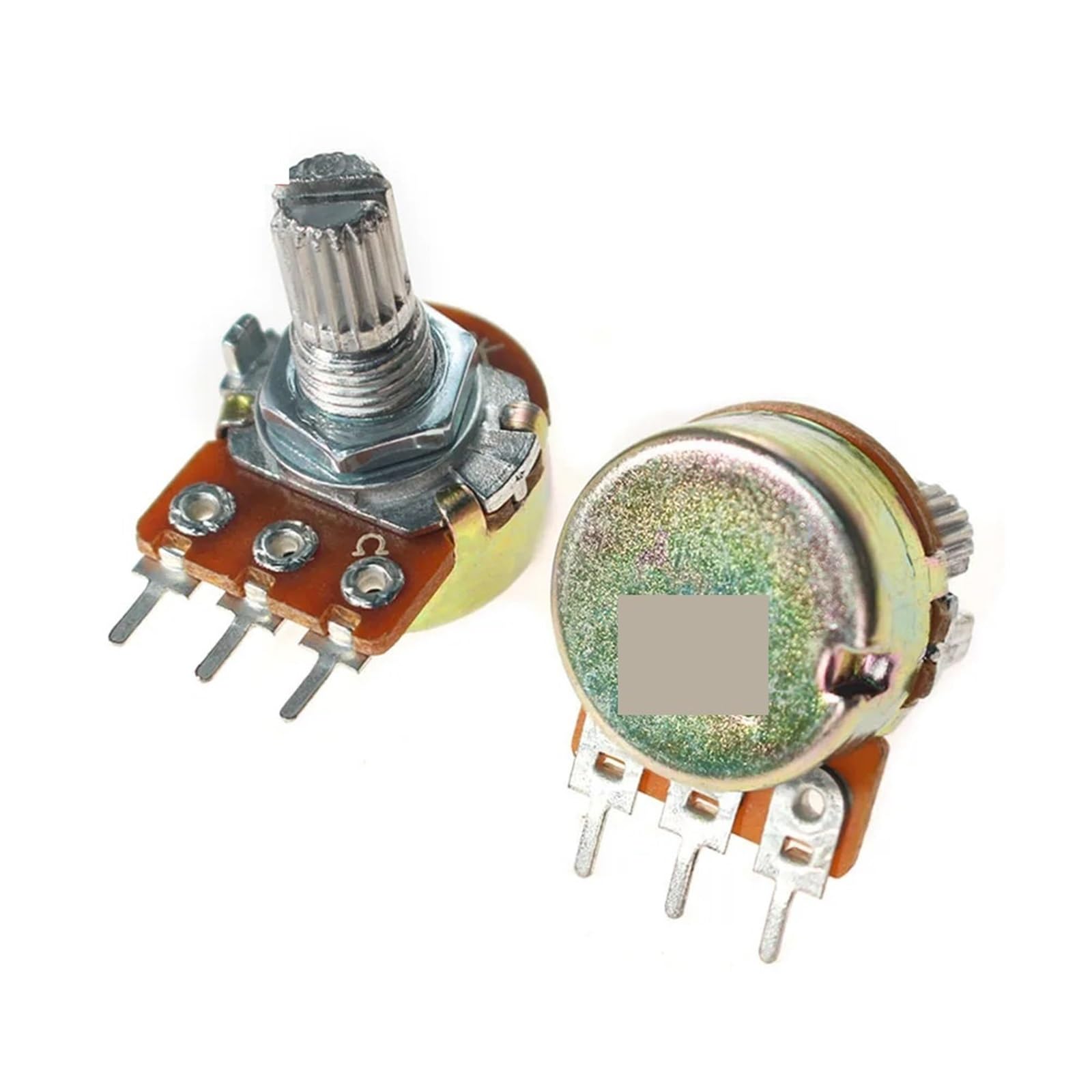 Potenziometro lineare WH148 da 15 mm a 3 pin con dadi e rondelle 1K 2K 5K 10K 500K 1M kit potenziometri 10 pezzi (10K Ohm)