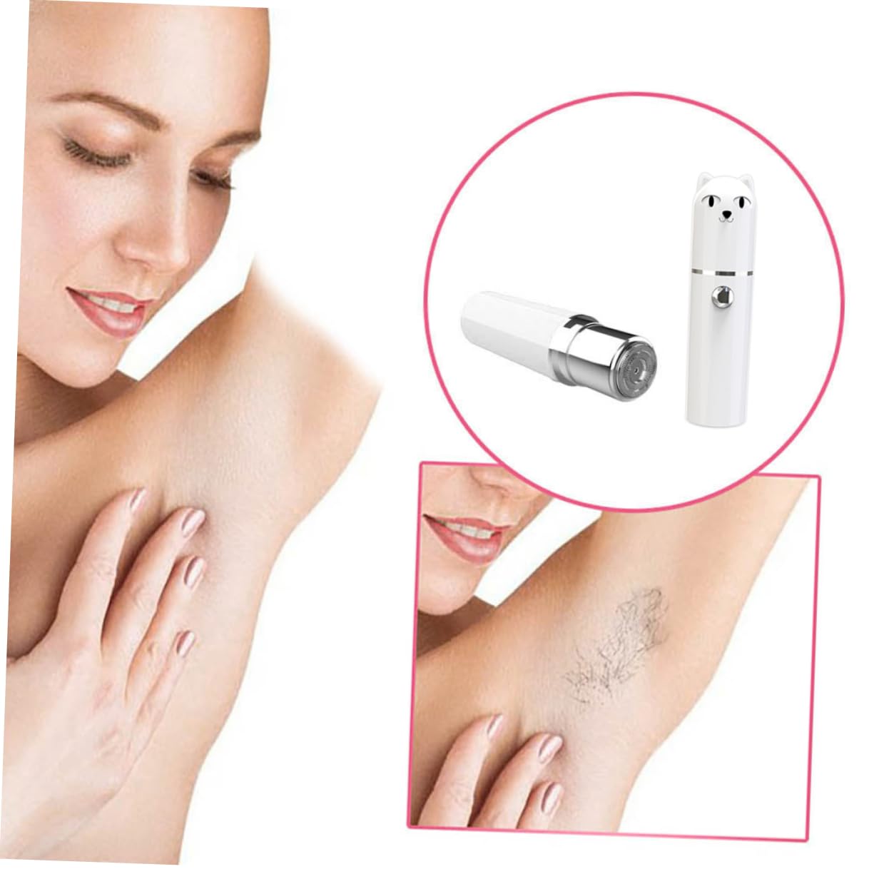 2piezas Afeitadora Eléctrica Recargable Para Mujer Depilador Facial y Húmedo y Seco Diseño Ergonómico Para Axilas y Bikini Material y Seguro