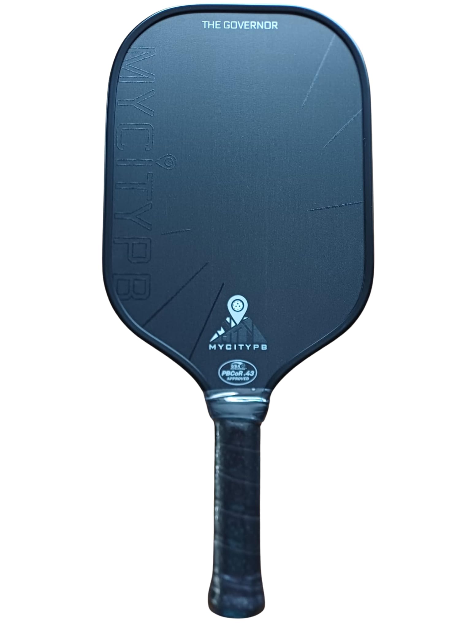 Rakieta Pickleball The Governor Black Edition 2027, certyfikat USAP, 42 x 18 cm, uchwyt 14 cm, włókno węglowe + włókno szklane, 237-245 g, rakieta z rdzeniem o strukturze plastra miodu 16 mm