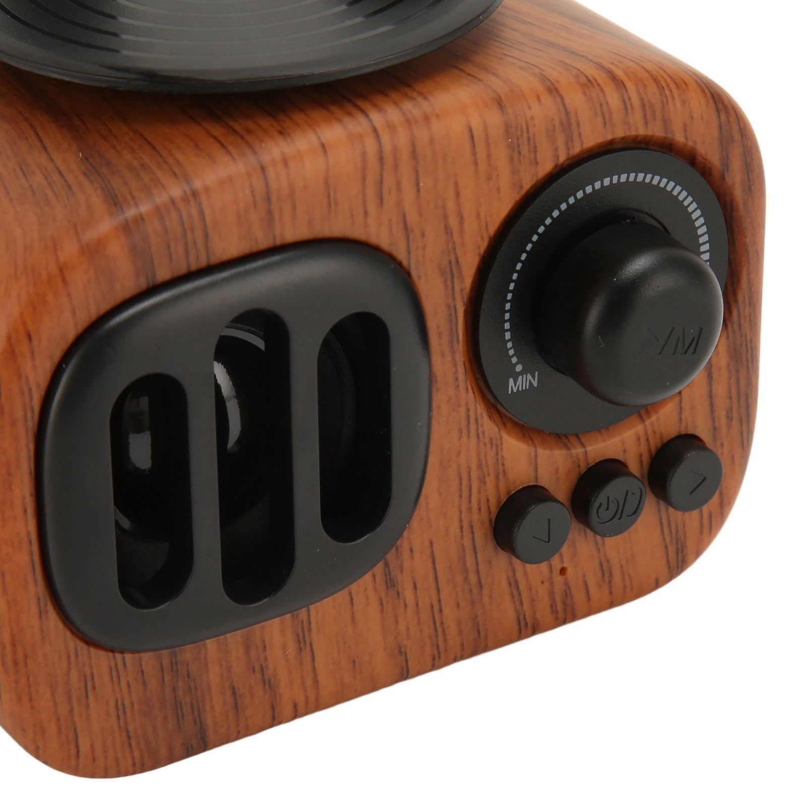 Haut-Parleur Bluetooth Gramophone Vintage, Mini Phonographe en Bois, Haut-Parleur Radio Rétro intégré avec Puce DSP et Antenne, Lecteur de Musique Rétro Prend en Disque U,