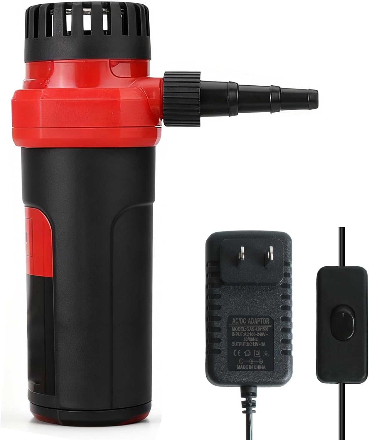 12V Submersible Water Pump - 49.2FT High Lift Portable Electric Water Pump with ON/OFF Switch & Adapter, for Aquarium, Fountain, Fish Tank, Pond, Hydroponics, DIY Water Circulation