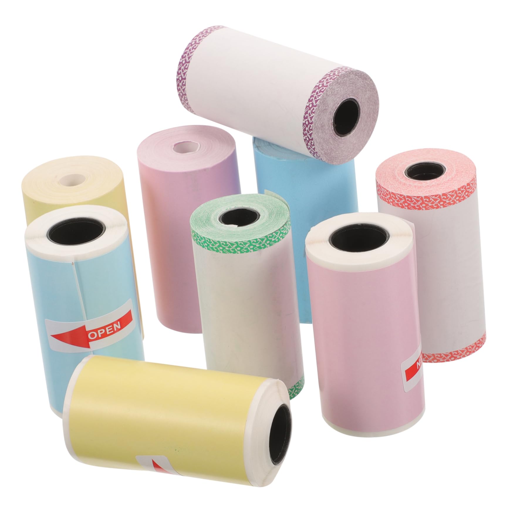 jojofuny 5 Set Etichette Termiche Adesive Colorate Per Mini Stampanti Etichette Per Spedizioni Prezzi E Bottiglie Impermeabili E Facili Usare 9 * 5
