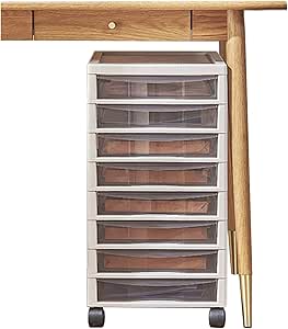 Under Desk Storage Cart With Drawers And Wheels, Plastic Rolling ...