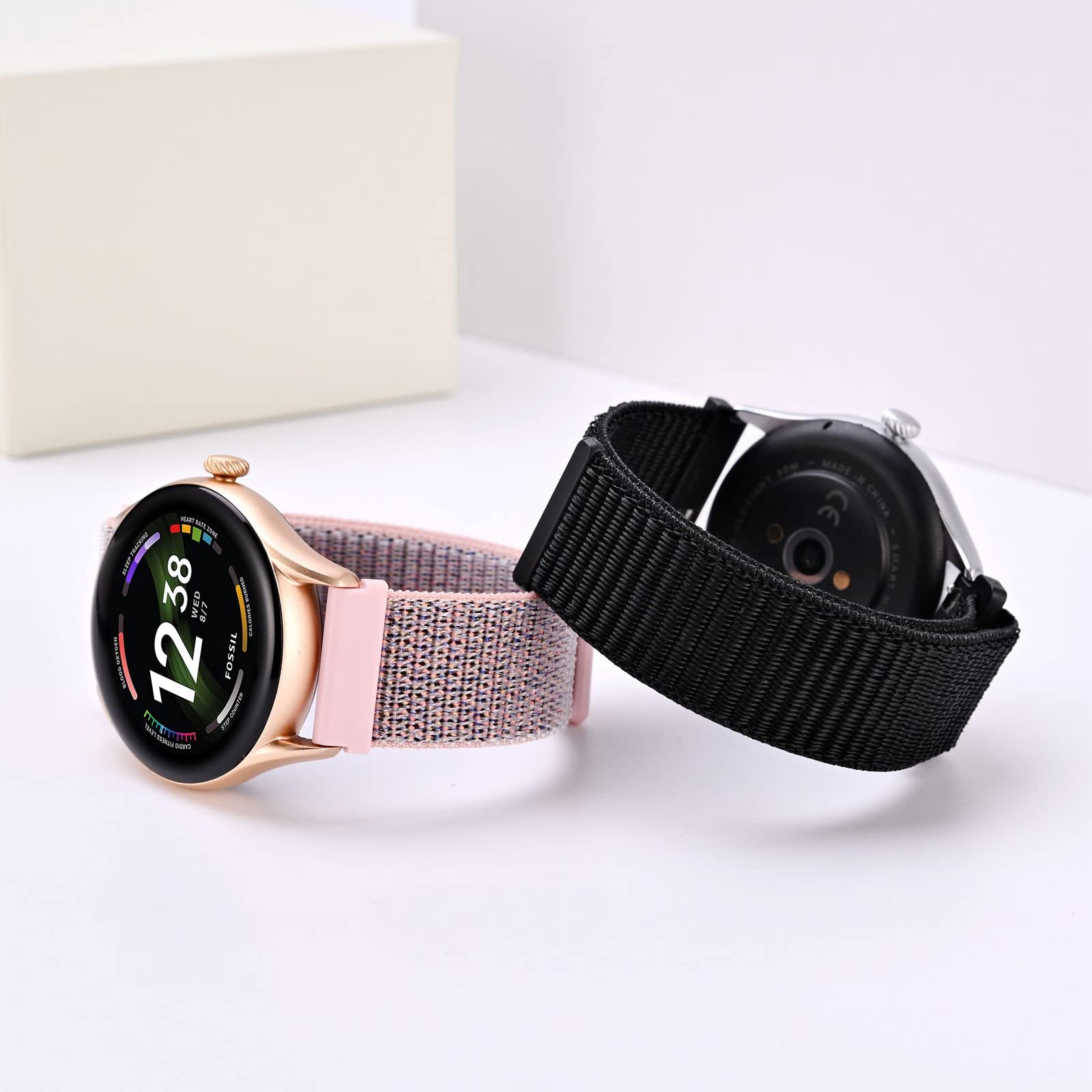 ANNEFIT Nylonowe paski do zegarków sportowych, 2 opakowania szybkiego odpinania, regulowany pasek zastępczy 16 mm, 18 mm, 19 mm, 20 mm, 21 mm, 22 mm, 24 mm