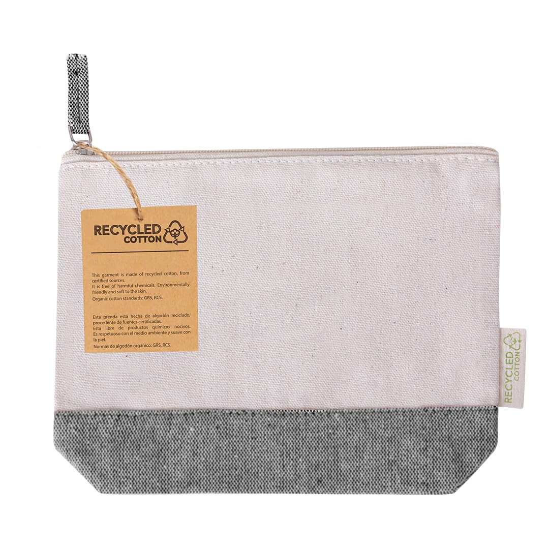 Toiletry Bag 100% Recycled Cotton Women's Cosmetic Bag with Zip Closure and Handle to Match Base Cosmetic Bag Travel Makeup Bag 23 x 18 x 8 cm - Image 2