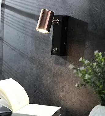 Vishal Lite Matte Brass Wall Spotlight with Switch (Rose Gold)