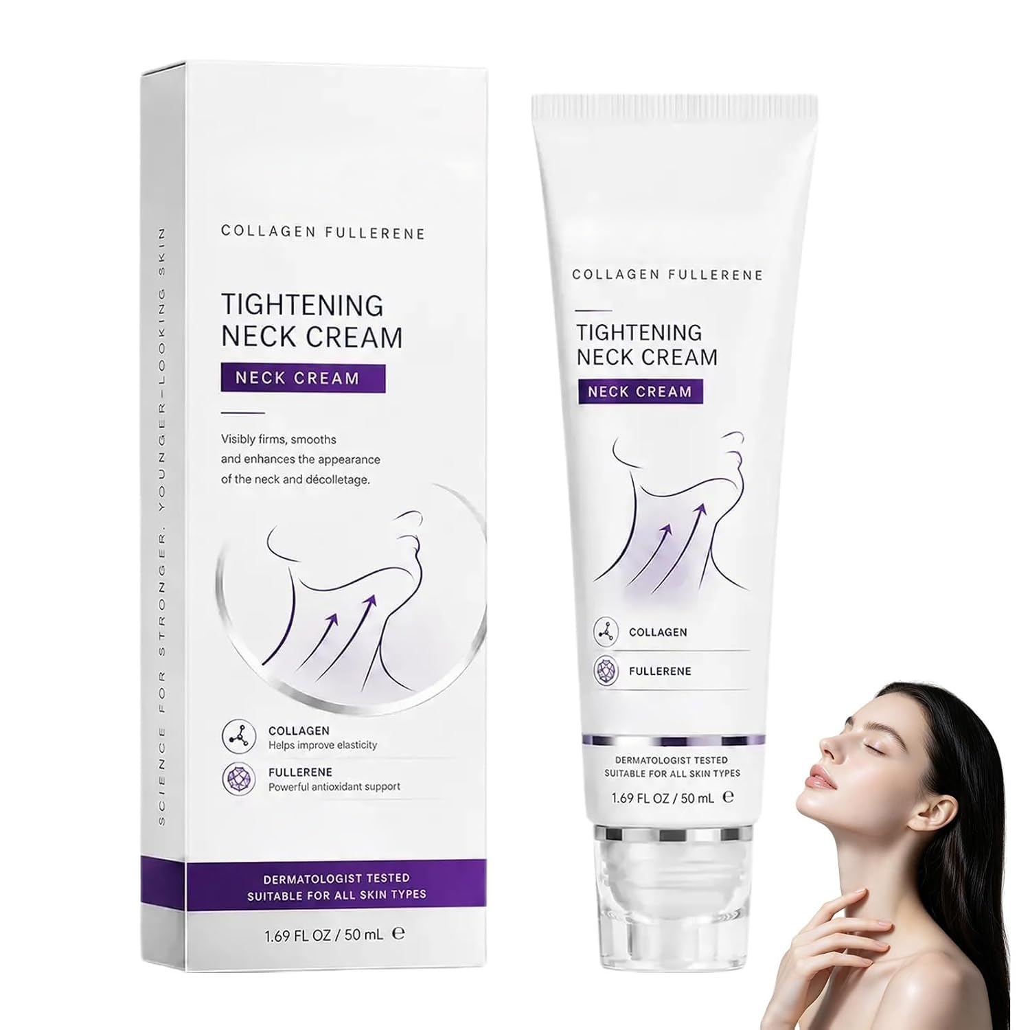 Crema Rassodante, Crema Lift Collo Istantanea | Rassoda il collo, riduce rughe e doppio mento, adatta a tutti i tipi di pelle (3PC)