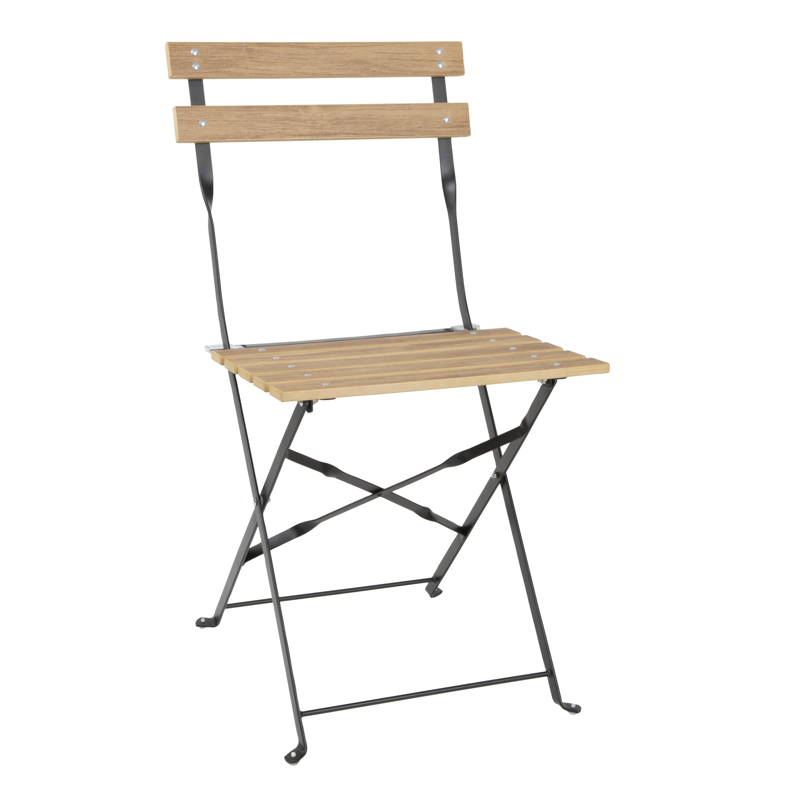 Bolero Brown Perth Pavement Style Folding Chairs Wood Effect (2 Pack)