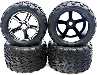 Traxxas 1/10 E-Revo Brushless 4 TALON TIRES, INSERTS & GEMINI BLACK CHROME17