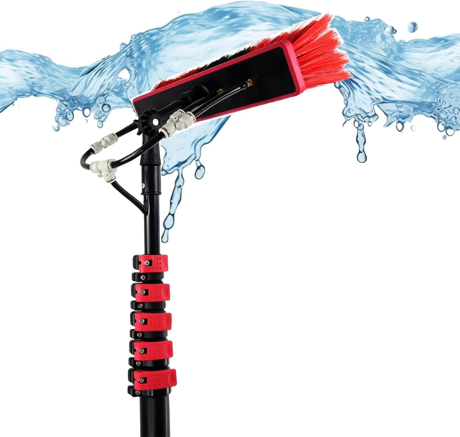 GYEQXKT Telescopic Water Window Cleaning Kit with Extendable Brush, Solar Panel & Veranda Roof Cleaner - 3.6m (12ft) for Outdoor Cleaning Solutions