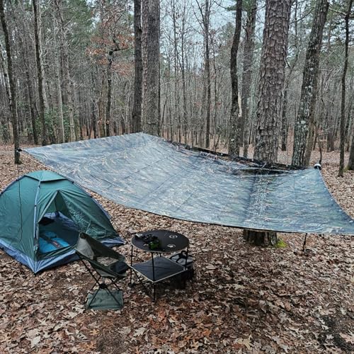Heavy Duty 9 Mil Tarp Cover Waterproof UV Resistant Tarpaulin Used for Outdoor, Hunting, Camping, Backpacking, Canopy Tent, Ground Tarp, Cover Boat, Motorcycles, Roofs, Wood - Image 4