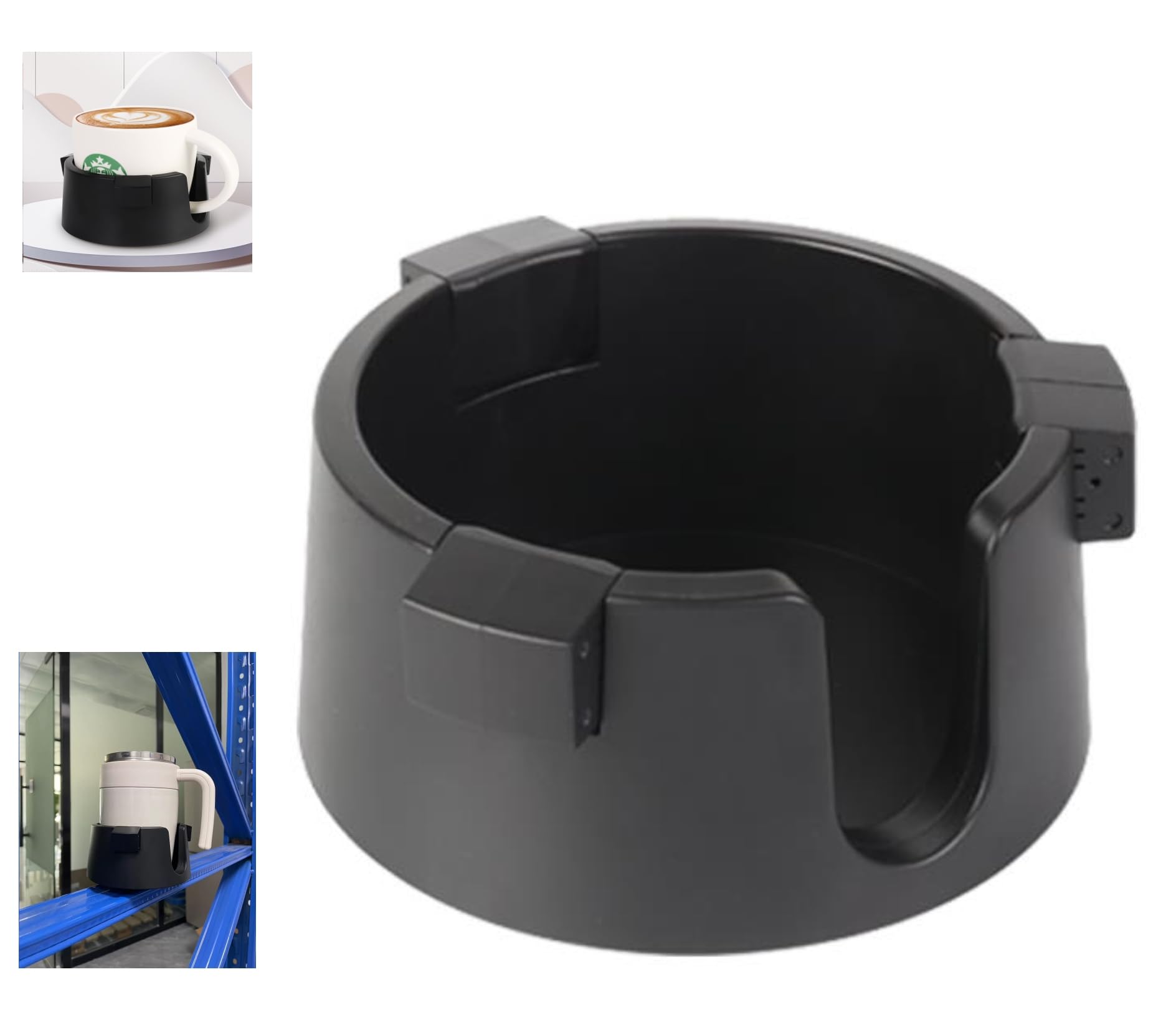 Horizontal Mounting Magnetic Cup Holder, Suitable for Tractor Lawn Mower Forklift Treadmill and Other Iron Products, Fits Mugs Cans Glass Bottles Thermos, Adjustable Anti-Spill Cup Holder, Black