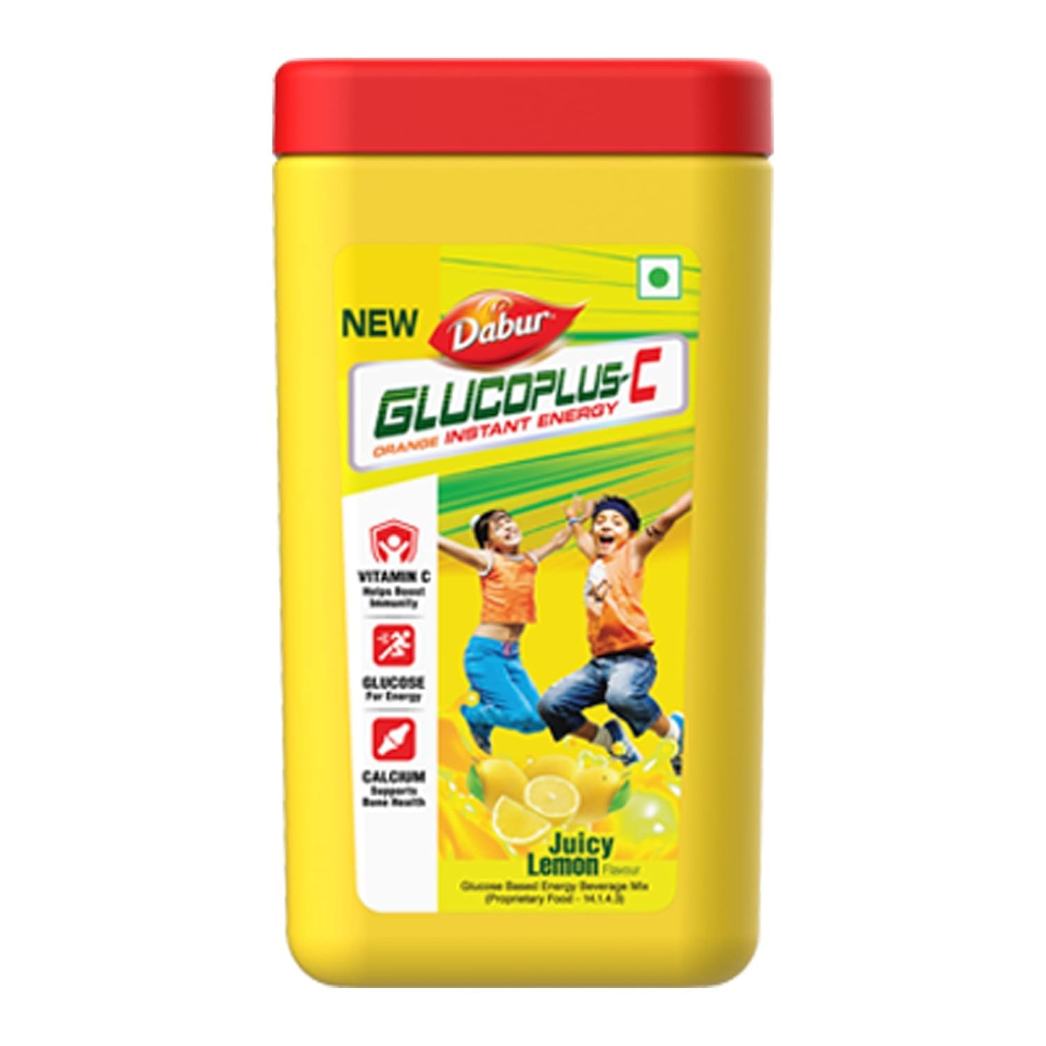 Dabur GlucoPlus-C Jar - Lemon + Orange Combo - 400g (Pack of 2) | Instant Energy Glucose | Juicy & Tasty Flavors