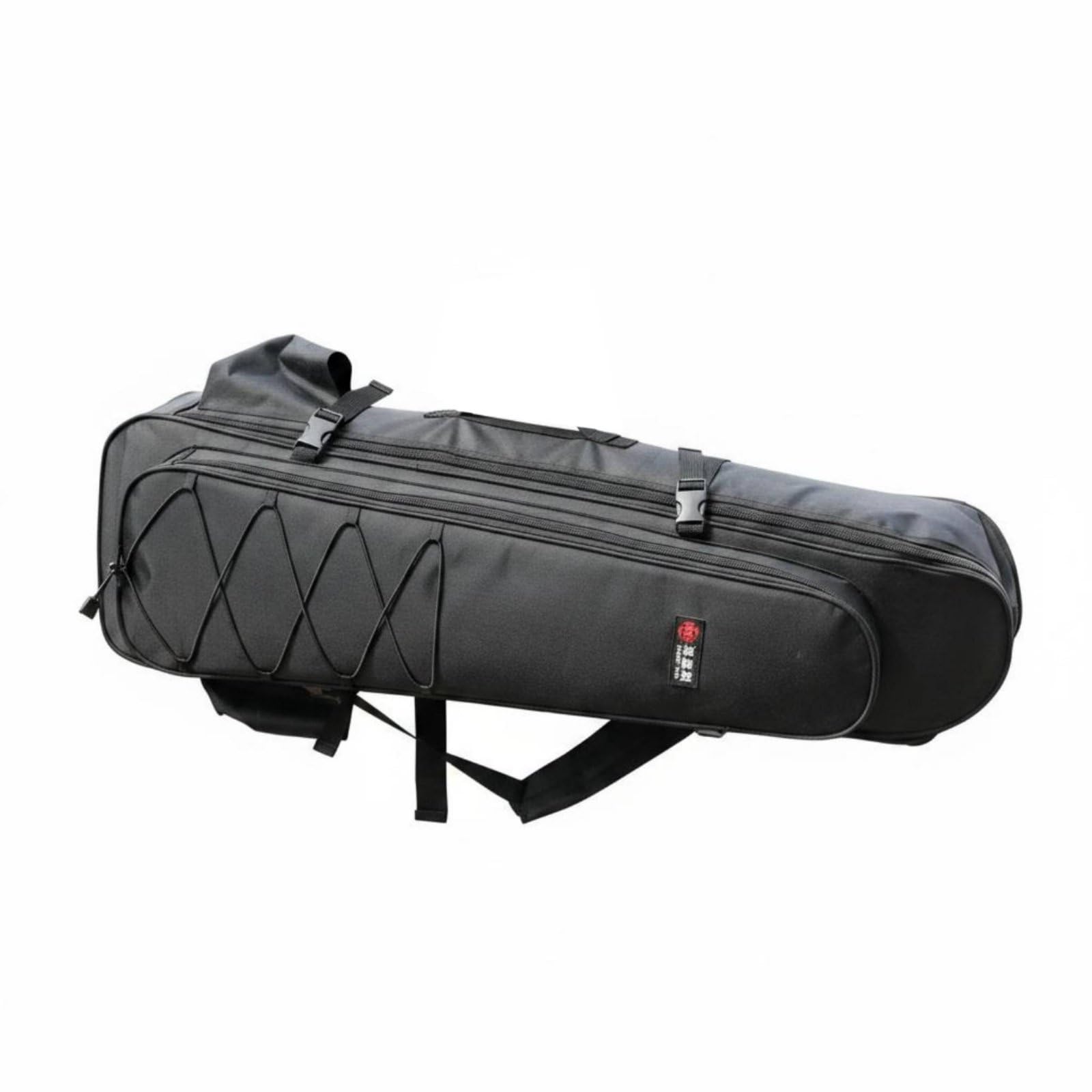 predolo Zaino Porta Canne Scomparto Regolabile Custodia Canne Pesca Spallacci Regolabili Zaino Attrezzi Pesca per Pescatori, Black, 1-3m