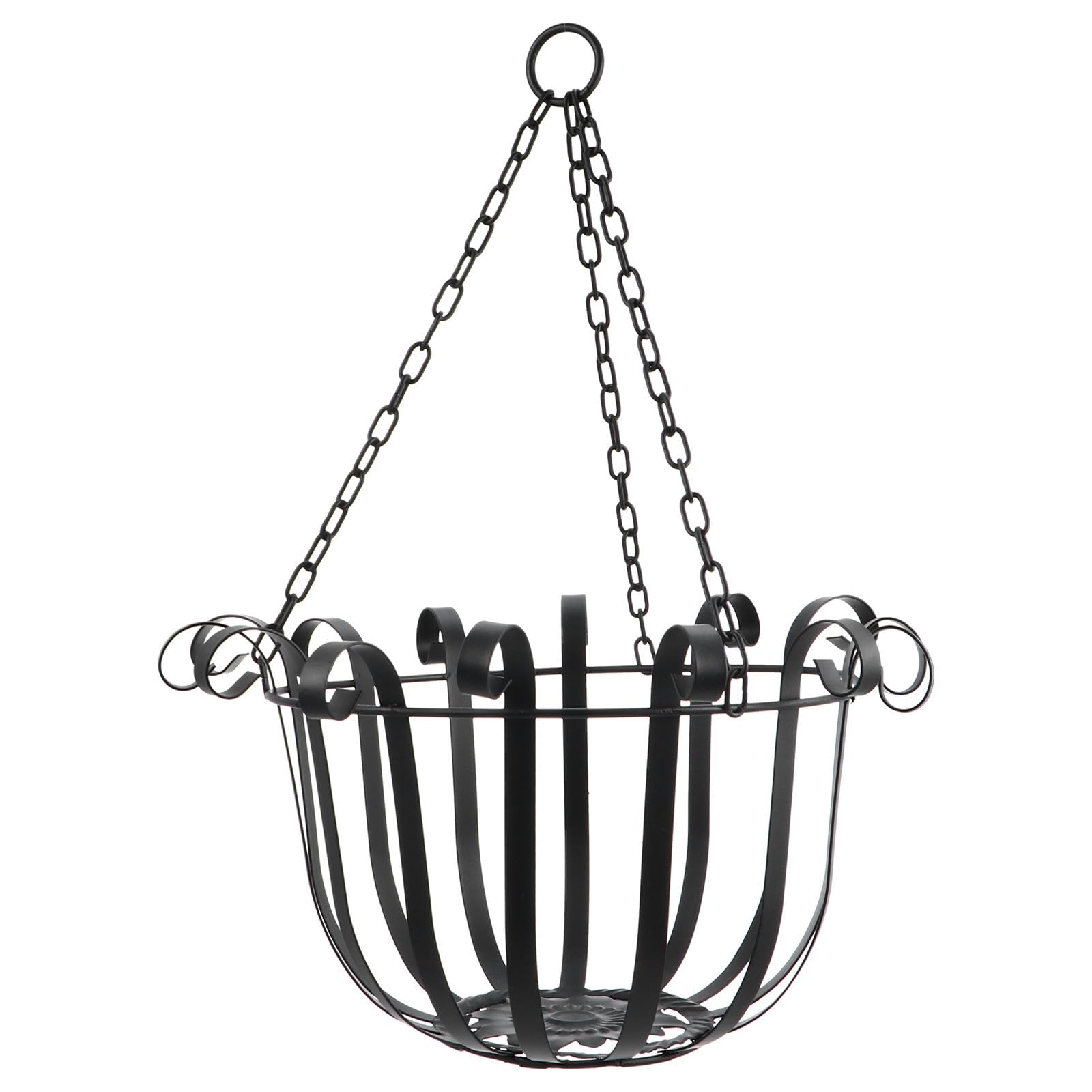 Support à fleurs suspendu en fer noir porte-plante robuste mural