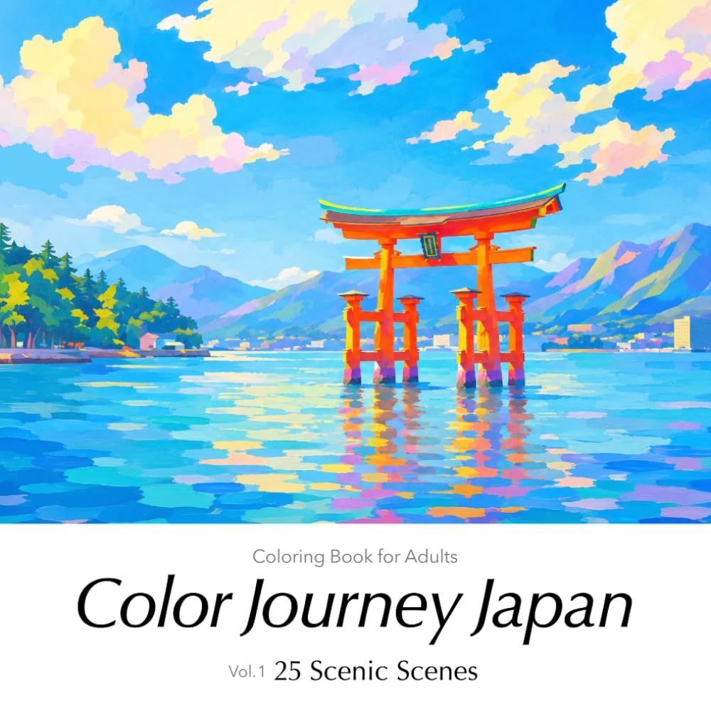 Japanese Landscapes Coloring Book for Adults: 25 Scenic Scenes — Color Journey Japan