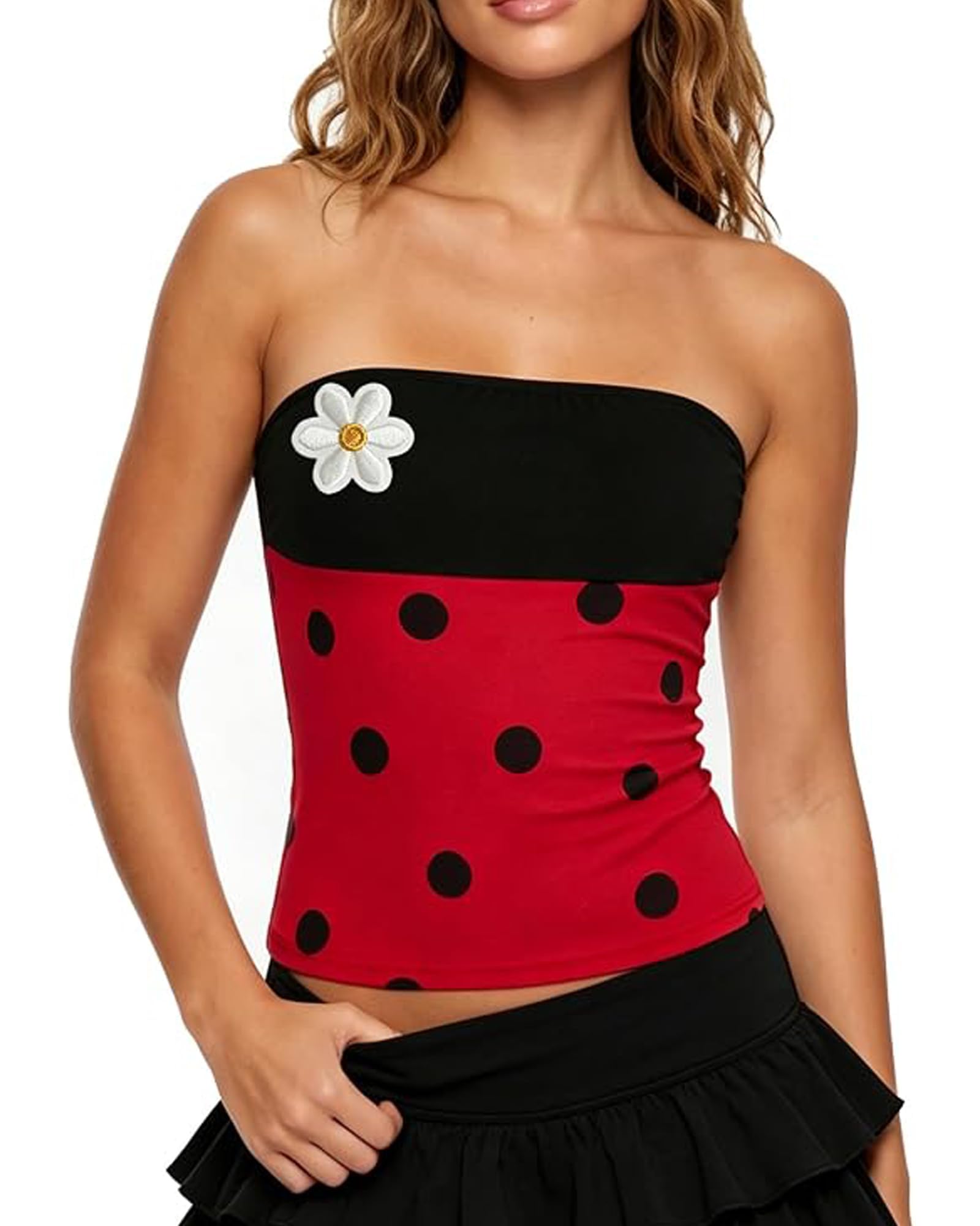 Women Cute Bee Ladybug Shirt Spaghetti Strap Halloween Costume — image 1