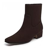 Women's Chunky Low Heel Ankle Boots Fashion Square Toe Side Zipper Short Booties